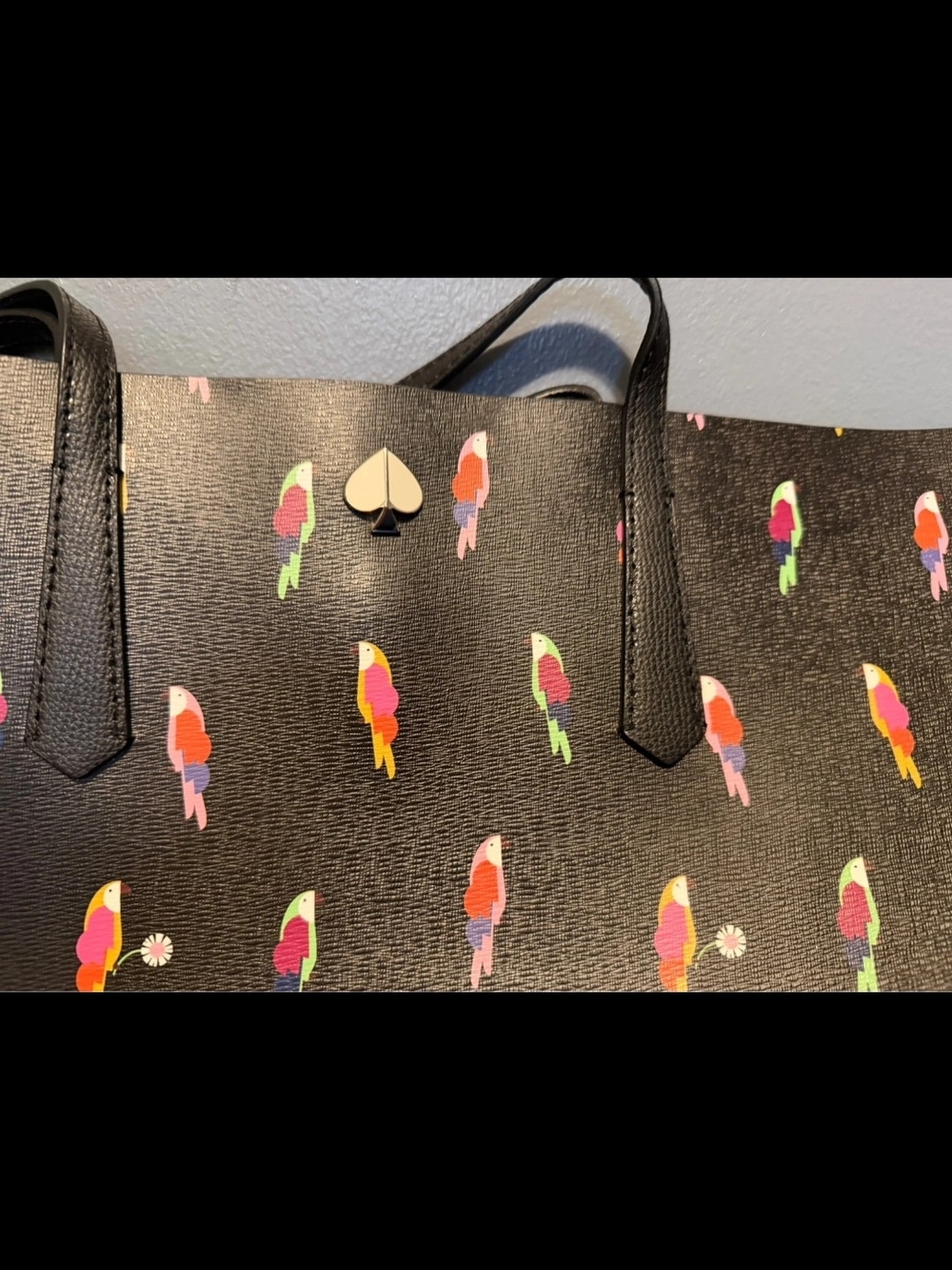 kate spade Black Parrot Print Tote
